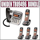 Uniden TRU9496 2-Line Corded/Cordless Digital Answering System + 3 Additional Handsets