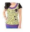 Skelanimals Skull Heart Crossbones Zebra Print Tee M