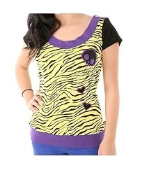 Skelanimals Skull Heart Crossbones Zebra Print Tee M