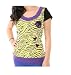Skelanimals Skull Heart Crossbones Zebra Print Tee S