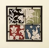 Abstract Primary Color Floral Metal Wood Wall Art Sculpture
