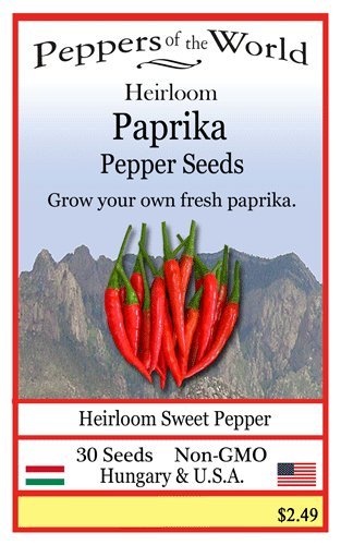 Paprika Chile 30 Seeds - Very Mild Heat - Hungarian Heirloom