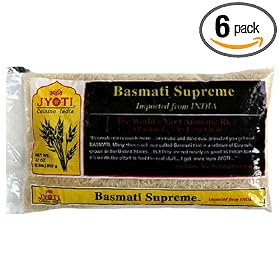 Jyoti Natural Foods Basmati Supreme Rice, 32-Ounce Bags (Pack of 6)