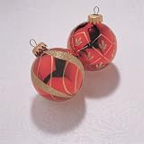 Set of 4 Red Leaf Design Shatterproof Christmas Ball Ornaments 2.5 #827017