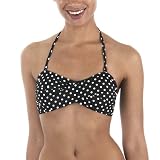 Mossimo Black: Dot Twist Bandeau Swim Top - Black