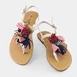 Fairy Flower T-strap Women Sandal-White