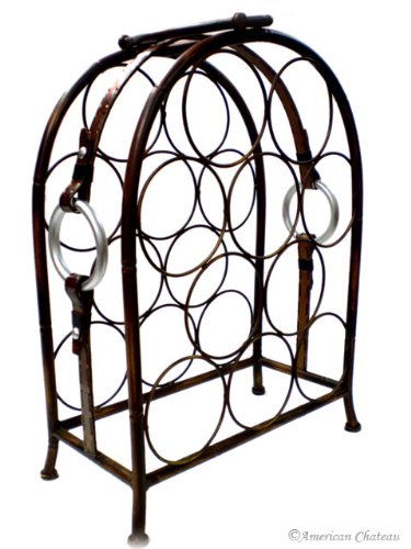 10 Bottle Metal Wrought Iron Wine Rack Holder Stand