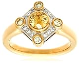 18k Two-Tone Yellow and White Diamond Ring, Size 7