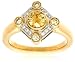 18k Two-Tone Yellow and White Diamond Ring, Size 7