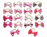 PET SHOW Small Bowknot Dog Hair Bows Pet Cat Puppy Grooming Accessories Pack of 20 Color Pink