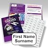 90x Garment Stickers, STIKINS� Label Planet�, Children's School Uniform/Clothes/Clothing Labels For Kids/Children, New Stick In Name Labelling NO NEED TO IRON ON/SEW, Adhesive White Vinyl For School Wear, Message Name To Be Printed