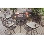 Darlee Catalina 52 Inch Round Cast Aluminum Bar Table Set With Cushions