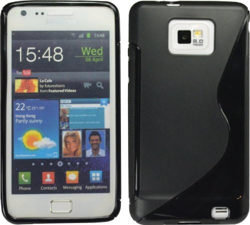 BLACK S-LINE TPU CASE FOR SAMSUNG GALAXY S II S 2 i9100 CRYSTAL S2