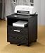 Home Office Mobile File Cabinet in Black Finish