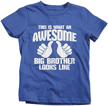 Shirts By Sarah Boy's Awesome Big Brother T-Shirt (M Royal Blue)