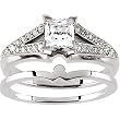 14K White Gold Diamond Wedding Set Semimount - 0.16 Ct. - CENTER STONE NOT INCLUDED