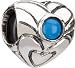 Authentic CHAMILIA DECEMBER TURQUOISE BIRTHSTONE HEART Bead I-24 fits Pandora Biagi Bracelet Gift Boxed!