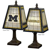 Michigan Wolverines 14 Art Glass Table Lamp