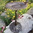 Oakland Living 5065AP Antique Pewter Sunflower Design Aluminum Birdbath