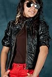Junior Elegant Black Faux Leather Jacket