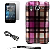 Premium Magenta Plaid Design Cover / 2 Piece Snap On Crystal Protective Har ....