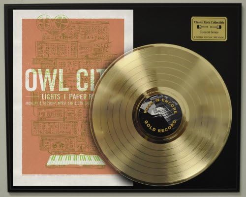 Owl City Limited Edition Gold LP Record Display. Only 500 made. Limited quanities. FREE US SHIPPING