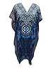 LoungeWear Kaftan Blue Black Print Kimono Sleeves Caftan