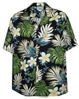 Tropical Floral Monstera and Plumeria Hawaiian Shirt