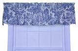 Victoria Park Toile Tailored Valence Window Curtain, Blue