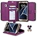 Galaxy S7 Edge Case by Abacus24-7, Purple Flip Leather Wallet Case and Stand Compatible with Samsung Galaxy S7 Edge Phone