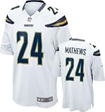 Ryan Mathews Jersey: Away White Game Replica #24 Nike San Diego Chargers Jersey