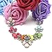 HuntGold Women Girl Colors Gem Crystal Resin Flower Pendant Chain Choker Sweater Necklace