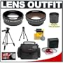 2x Digital Telephoto Professional Series Lens (52mm) + 0.45x Digital Wide Angle Macro Professional Series Lens (52mm) + 3 Piece Digital Camera Filter Kit + Adapter Tube + Deluxe Padded Carrying Case + Compact Digital Travel Tripod for Kodak EasyShare P880 Digital Camera