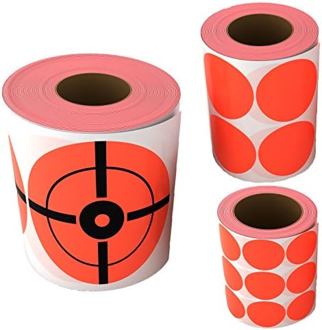 Self-Adhesive 4" Bullseye Target Stickers (200/roll) + 1", 2" Target Pasters (500/roll) |Paper Targets For Shooting Practice | Gun/Pistol/Firearms Accessories | Target Cover Up Patches