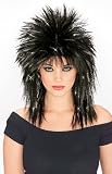 Black Superstar Wig with Silver Tinsel - Adult Std.