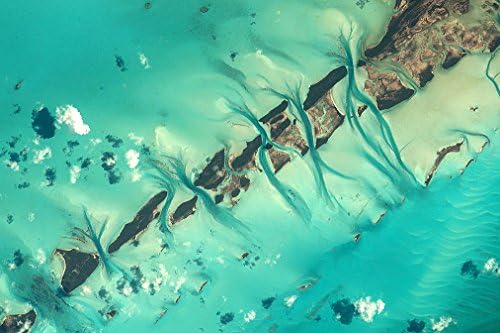 Digital Fusion PrintsNASA Astronaut Scott Kelly's Photograph of Bahama Watercolors Taken from The International Space Station - Photographic Print 20" x 30" (Unframed) Printed with Archival Inks