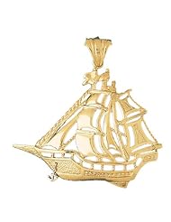 CleverEves 14K Gold Pendant Pirate Ship 24.3 - Gram(s)