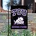 TCU Horned Frogs Black Garden Flag and Yard Banner