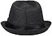 Simplicity Woven Trilby Short Brim Straw Fedora Hat Black L/XL