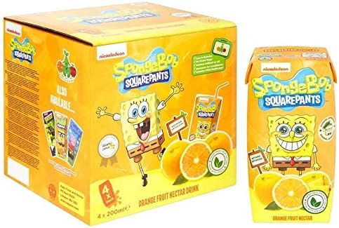 Appy Spongebob Squarepants Orange &amp; Pineapple Fruit Nectar Drink (4x200ml)