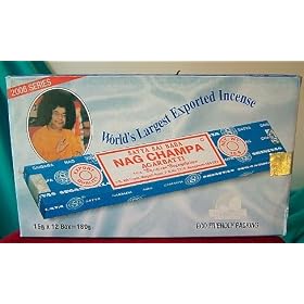 Satya Sai Baba - Carton contenant 12 bo�tes de 15 grammes de b�tonnets d'encens Nag Champa