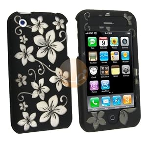 Laser Black Hawaii Clip On Crystal Case for Apple iPhone 3G / Apple iPhone 3GS by eForCity