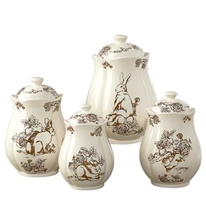 Brown Bunny Canister Set by Sadek Brown Bunny Canister Set