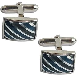 Valentine Gift for Men Sterling Silver Onyx Gemstone Cufflink Set (cflng252)
