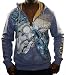 CHRISTIAN AUDIGIER Ed Hardy Skull Mens Hoodie Sweatshirt Blue Size XL