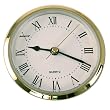Clock Quartz Movement Insert Round 3 1/2" White Dial Roman Numerals Black