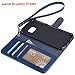 Arae Case Compatible for Samsung Galaxy s7 edge, [Wrist Strap] Flip Folio [Kickstand Feature] PU leather wallet case with ID&Credit Card Pockets (Blue)