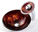 Kraus C-GV-400-14-12mm-10CH Fire 14-Inch Opal Glass Vessel Sink and Waterfall Faucet, Chrome