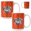 Phoenix Suns 2pc Ceramic Gameball Mug Set - Primary Logo NBA Basketball