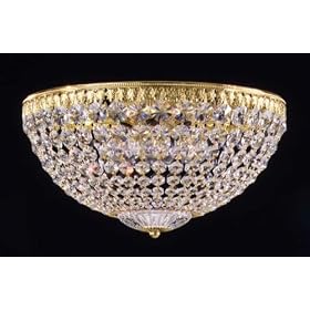 Schonbek 1564-20S Gold Strass Petit Crystal Crystal Five Light Down Lighting Large Flush...
